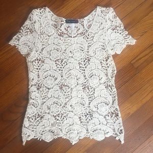 Off-White Crochet-like Top
